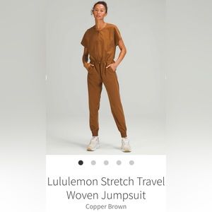 Lululemon Stretch Travel Woven Jumpsuit Copper Brown size 8